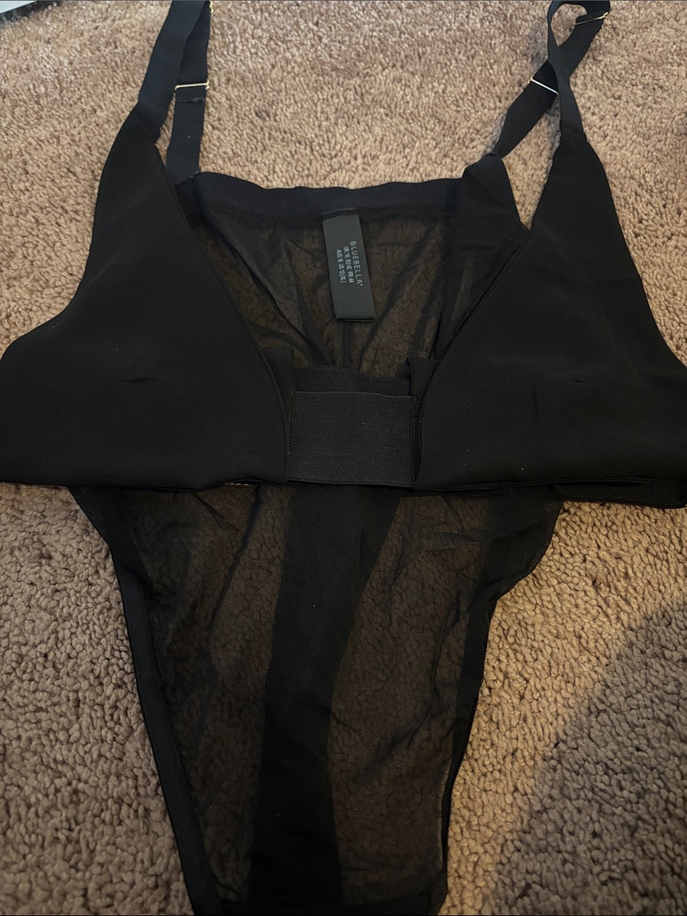 Bluebella Black Sheer Mesh Bralette Bodysuit Alternative
